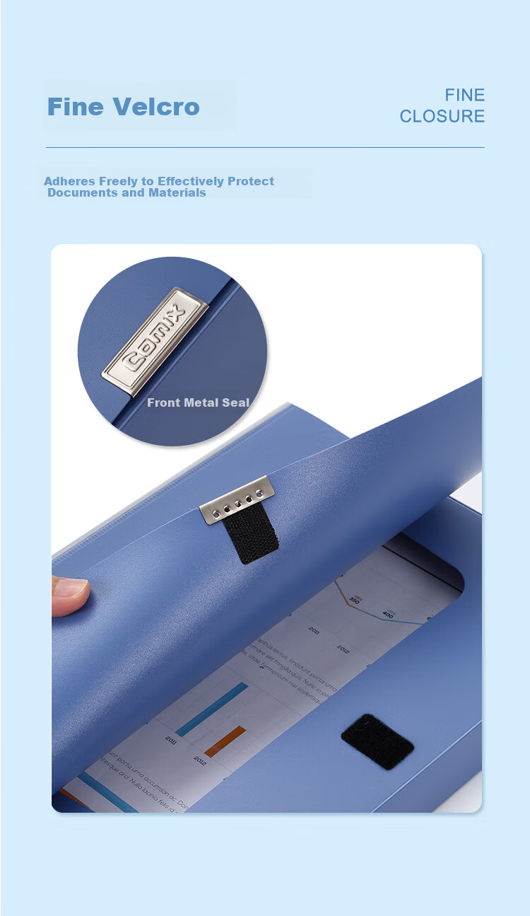 COMIX 35mm Thickened Velcro File Box/Document Box/Data Box A4 Blue 7