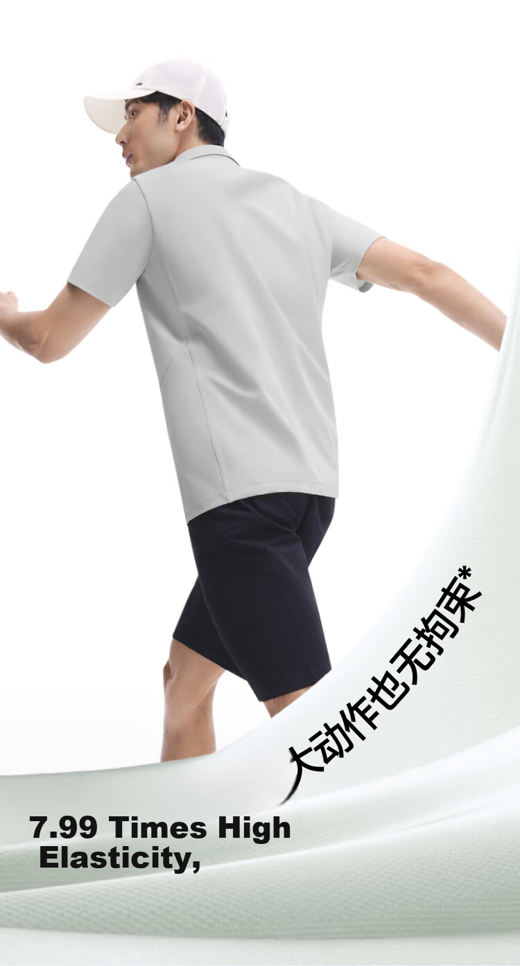Beneunder Men's Polo Shirt Outdoor Sweat-Absorbing Short Sleeve T-Shirt DR016 Cardamom Gray S 11