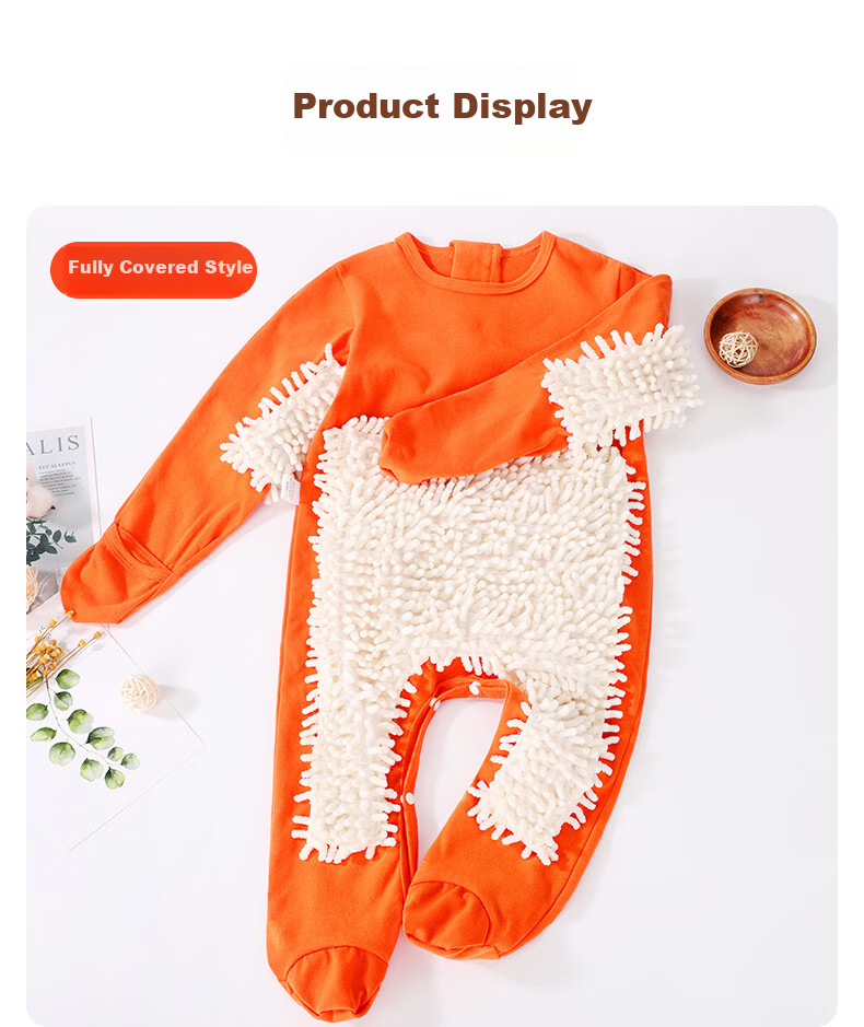 Babyprints Baby Romper Autumn Winter Floor-Length Elbow Protection Crawling Suit Anti-Dirt Hand and Foot Coverall Gray 100cm 9