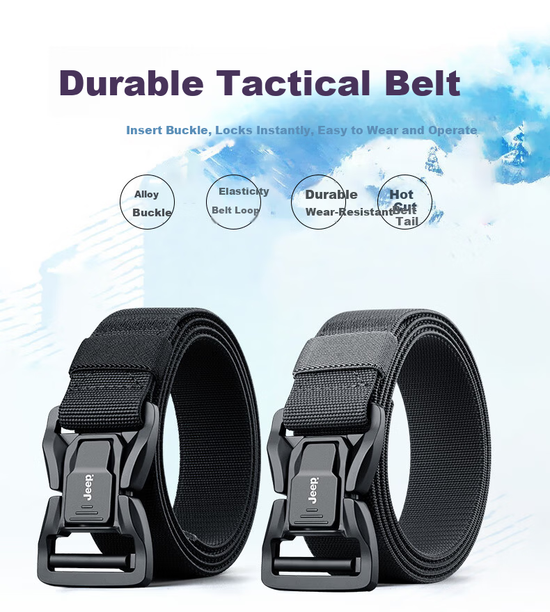 JEEP Outdoor Tactical Woven Belt for Men with Magnetic Buckle Nylon Military Training Gift for Boyfriend Husband Father Practical Birthday Present 1