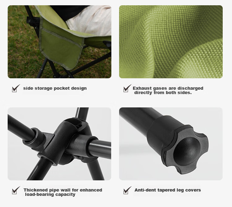 Beyond Wilderness Portable Folding Chair Outdoor Camping Foldable Small Stool Handbag Chair Metal Folding Stool Khaki 8