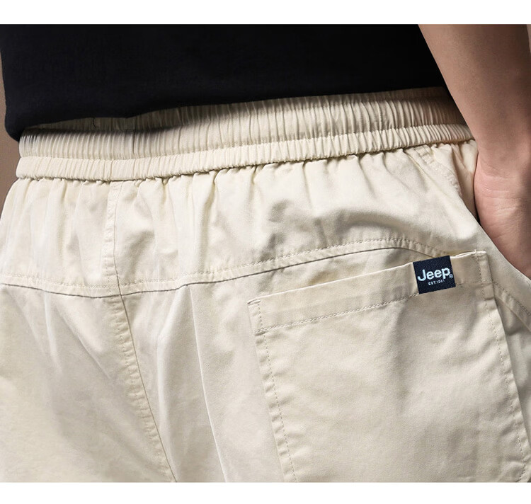 JEEP Men's Summer Cotton Thin Casual Shorts Workwear Five-Point Pants Off-White 3XL 5