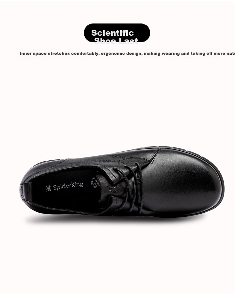 SPIDER KING Women's Shoes, Lightweight And Comfortable Mom Shoes, Soft Sole And Upper, Versatile Middle-Aged And Elderly Leather Shoes for Women, Black, Size 41 6