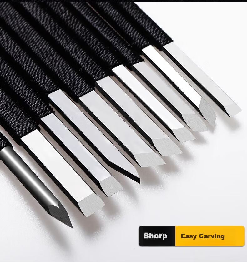 Chengyang Hand Carving Knife Set Tungsten Steel Hard Alloy Seal Engraving Stone Carving Tool Stamp Pen Micro Carving Knife 4