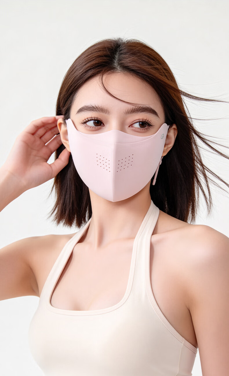 GOLOVEJOY Lightweight Cooling Breathable 3D Sunscreen Face Mask for Women Summer Sun Protection Face Cover Pink 15