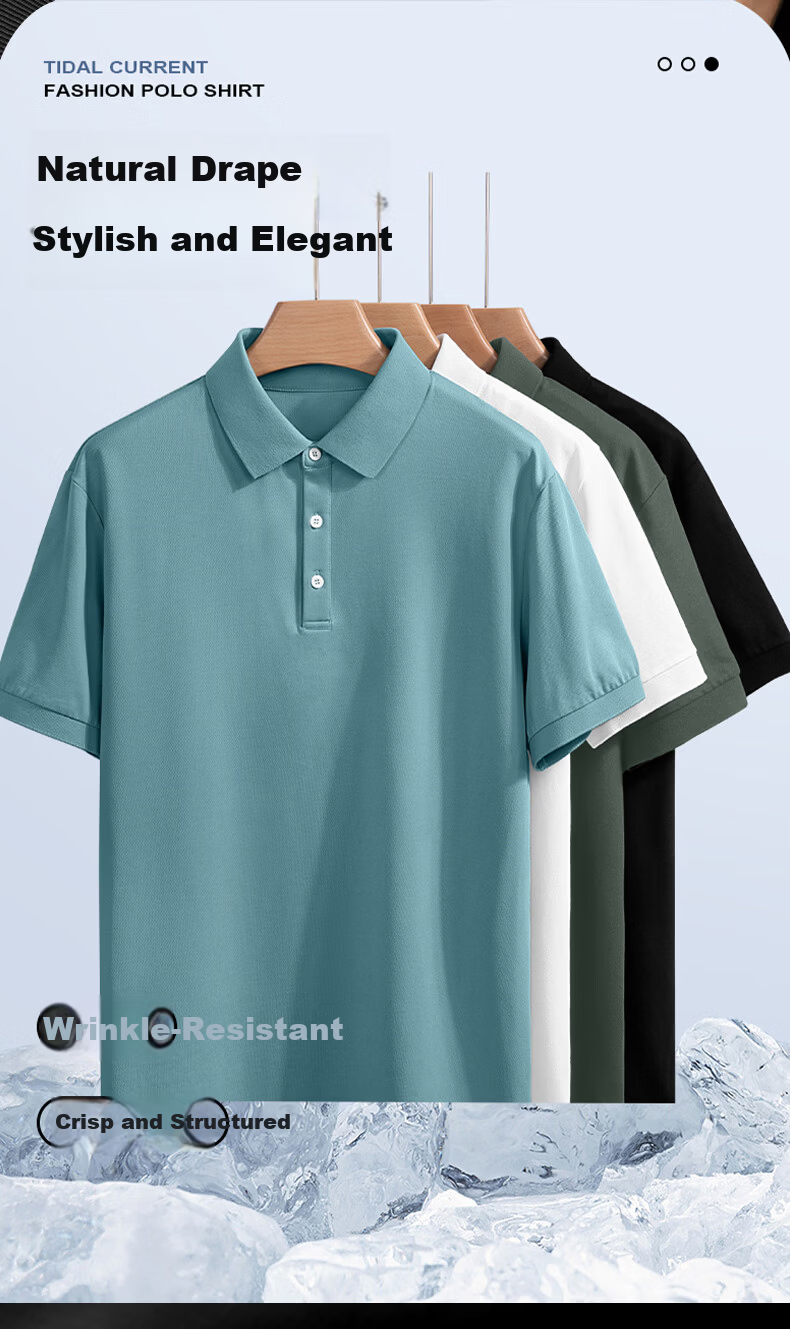Baleno Men's Polo Shirt Short Sleeve T-Shirt 2026 Summer New Casual Loose Commuter Versatile Collared Half Sleeve Top 3