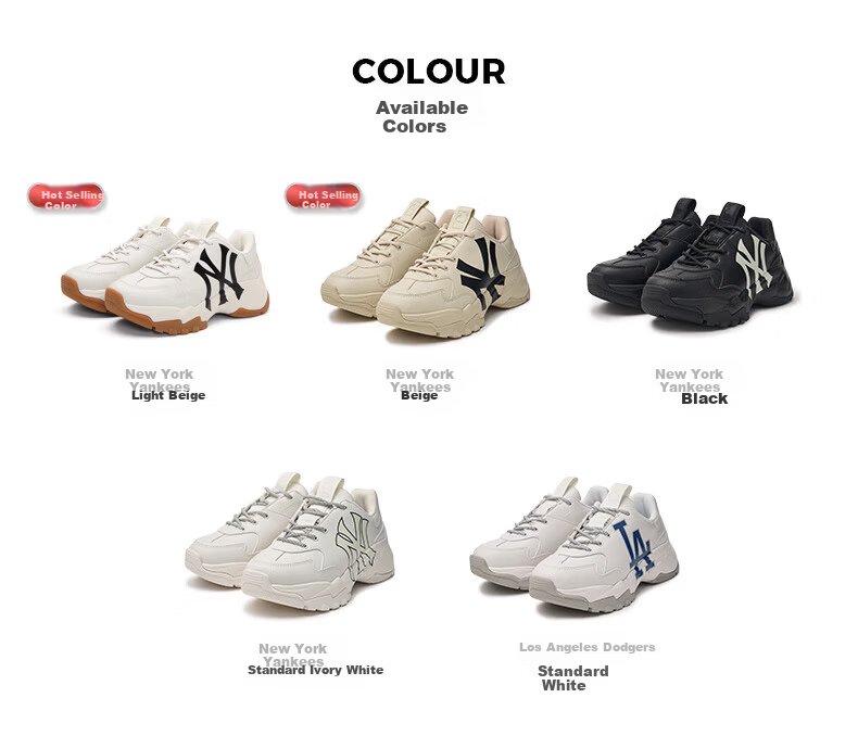 MLB Unisex Retro Platform Dad Sneakers Wang Sulong Edition Birthday Gift 3ASHC104N-50BGS-235 3