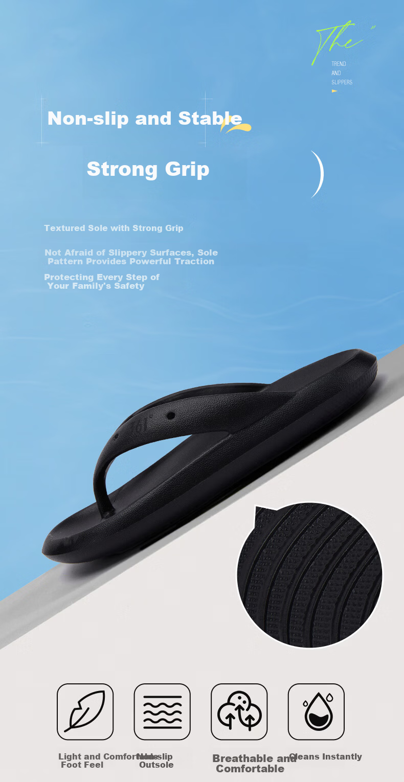 361° Men's Summer New Anti-Slip Durable Outdoor Flip Flops Beach Sandals Men's Shower Bathroom Slippers 15