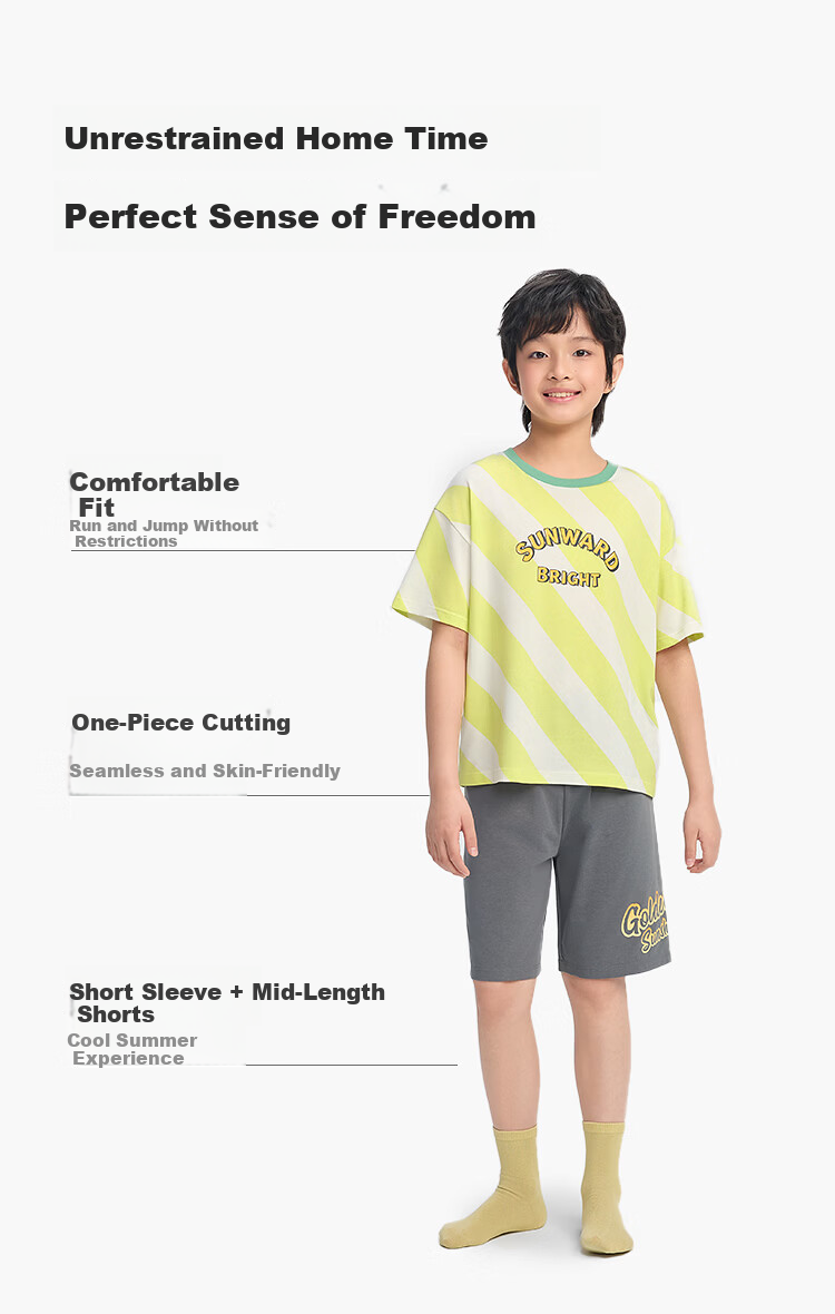 Balabala [Naipupu IP] Children's Summer Pajama Set Girls Short Sleeve Antibacterial Homewear Air Conditioning Clothes 7