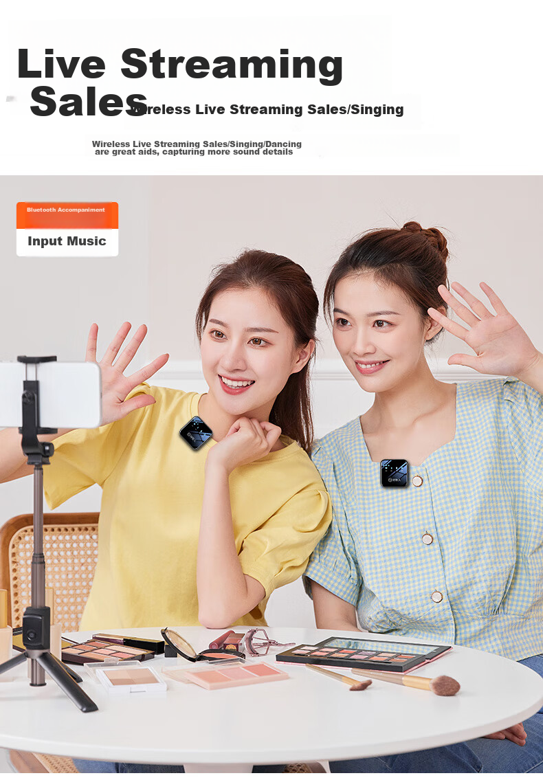 Haomuren Wireless Lavalier Microphone, Live Streaming Audio Equipment, Host Short Video Phone User External Noise Reduction Karaoke Recording Lavalier Microphone, Professional Microphone 7