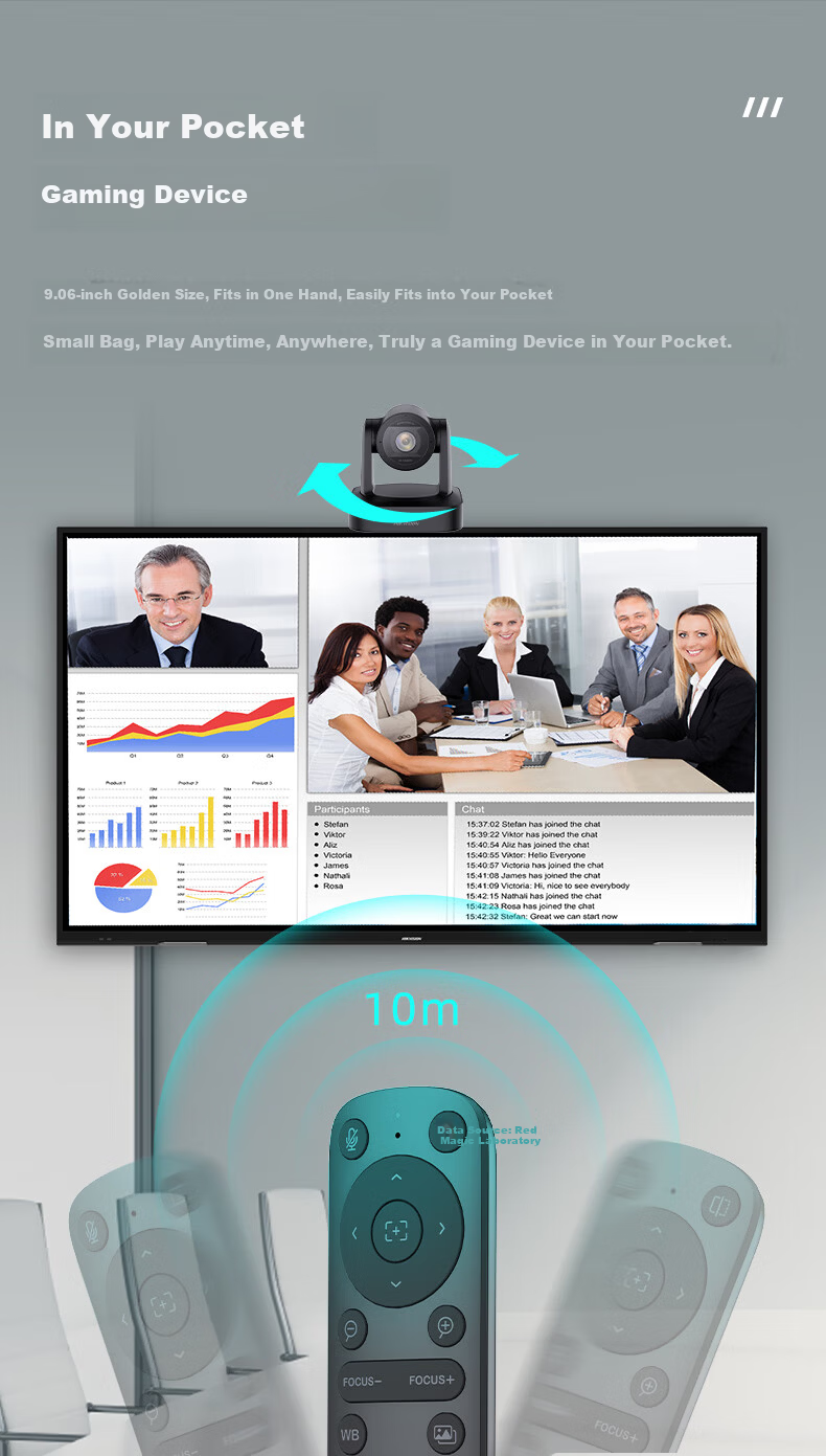 HIKVISION 4K Conference Camera Optical Zoom Remote Video Conferencing PTZ Control 5m Pickup Plug and Play V158 4