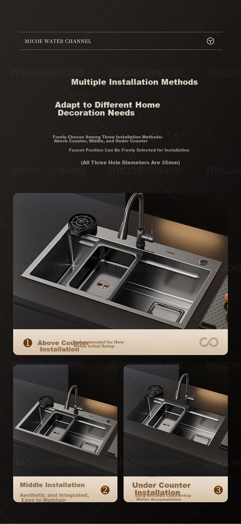 Sacon Four Seasons Kitchen Sink Handmade Single Bowl L8 Series 5MM Thickened 304 Stainless Steel Antibacterial Strainer Vegetable Washing Basin 75 13