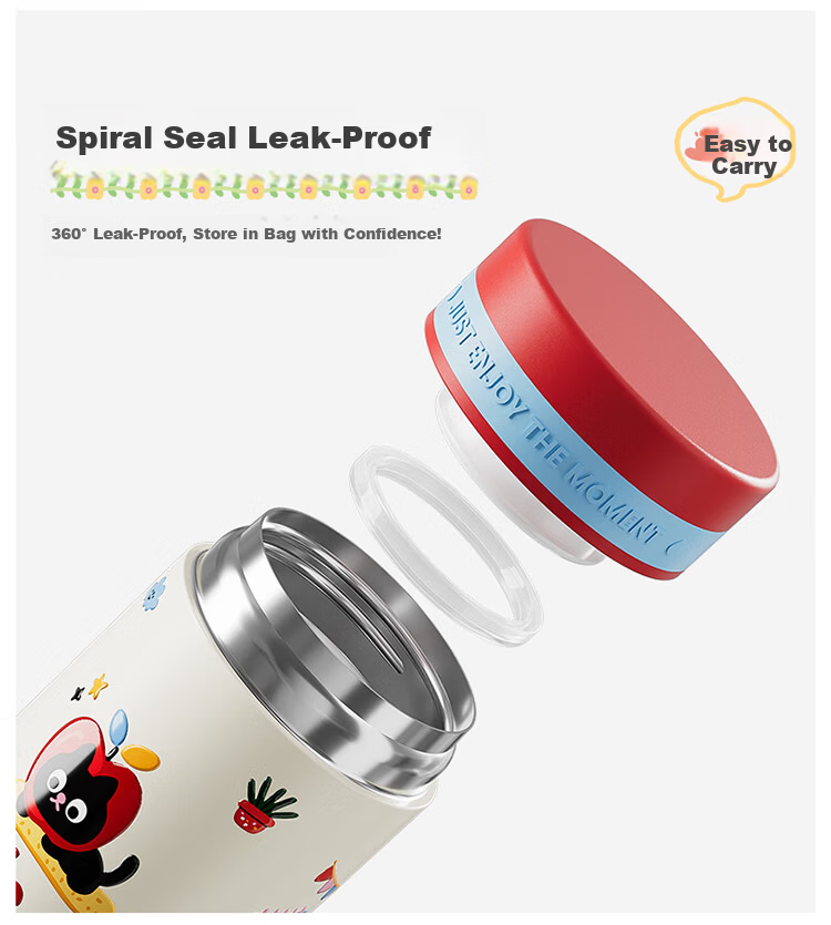 JEKO&JEKO Insulated 316L Stainless Steel Pocket Cup for Kids, Elementary Students, Boys and Girls, Portable Coffee Mug 200mL Dull Cat 12