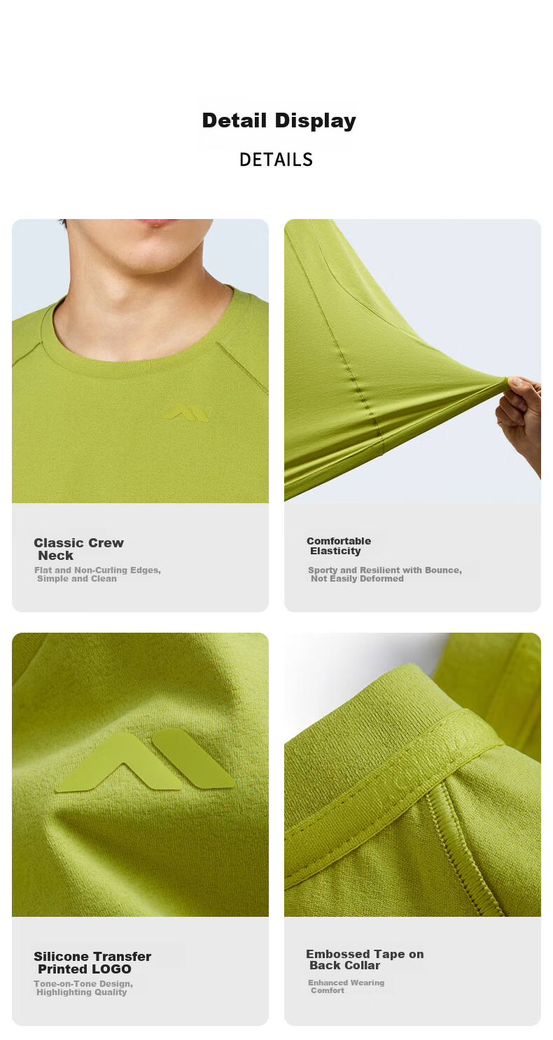 Kolumb Outdoor T-Shirt Couple Summer Breathable Polyester Cotton Blend Crew Neck Short Sleeve Sports Quick-Dry T-Shirt Qingguo Yellow XL 10