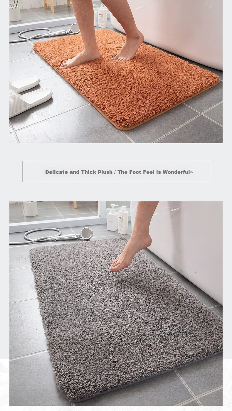 Chuangmaishi Bathroom Mat Absorbent Non-Slip Bath Mat Toilet Door Mat Quick-Dry Entrance Floor Mat 50x80cm 13