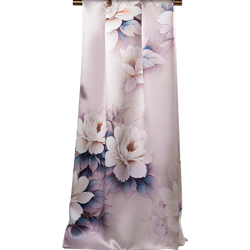 Shanghai Story 100% Mulberry Silk Scarf Long Heavy Drape Shawl Gift Box for Mom and Girlfriend Birthday Present