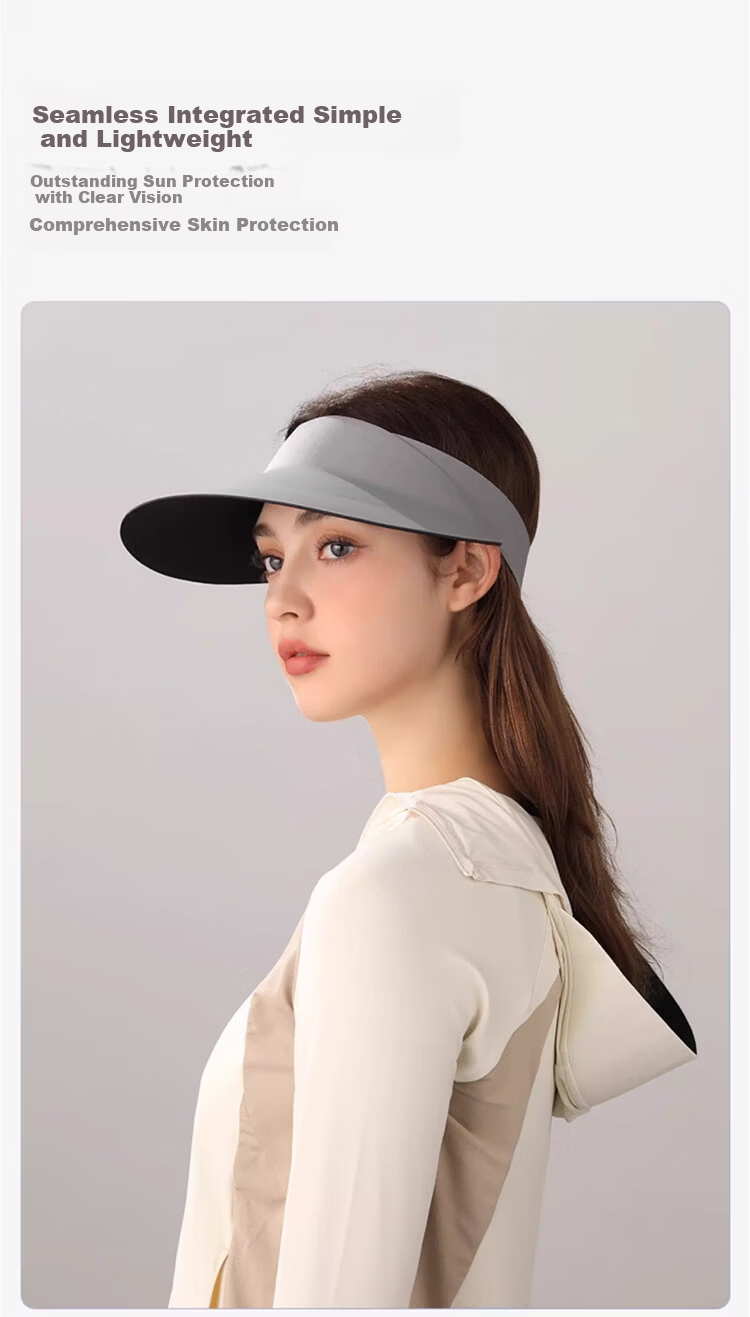 Dusenna UV Protection Sun Hat for Women and Men, Summer Outdoor Sports Breathable Topless Cap 2