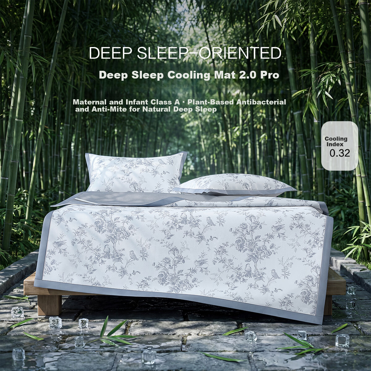 Mercury Home Textiles Ice Silk Cooling Mat Class A Antibacterial 1000D Air Conditioning Mat Machine Washable Deep Sleep Cooling Foldable 180cm×200cm