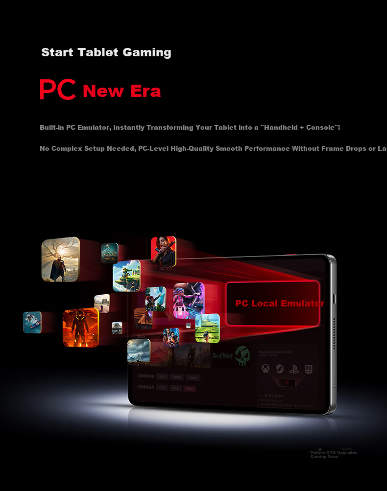 Nubiyahongmo Gaming Tablet 3 Pro, 9.06-Inch OLED Gaming Screen, Snapdragon 8 Ultimate Edition, 8200mAh Battery, Gaming Mini Tablet, 16GB+512GB Dark Night Versio 26