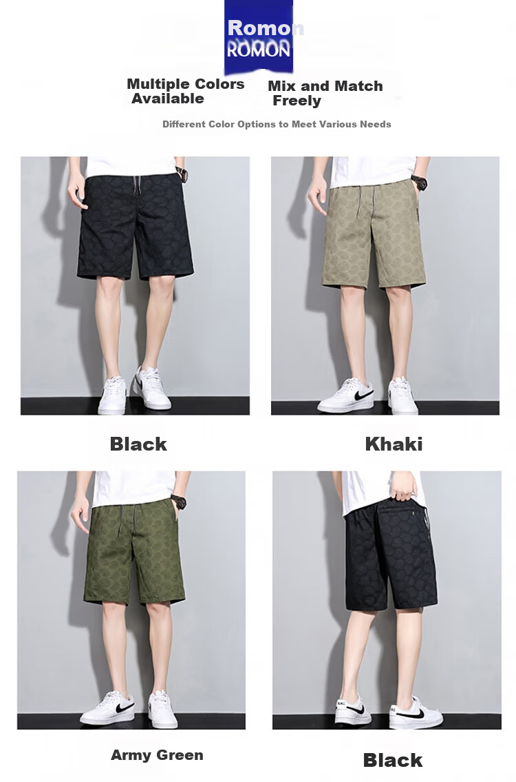 Romon Men's Cooling Sports Shorts 2025 Summer Thin Loose Casual Knee-Length Pants New Khaki 2XL 5
