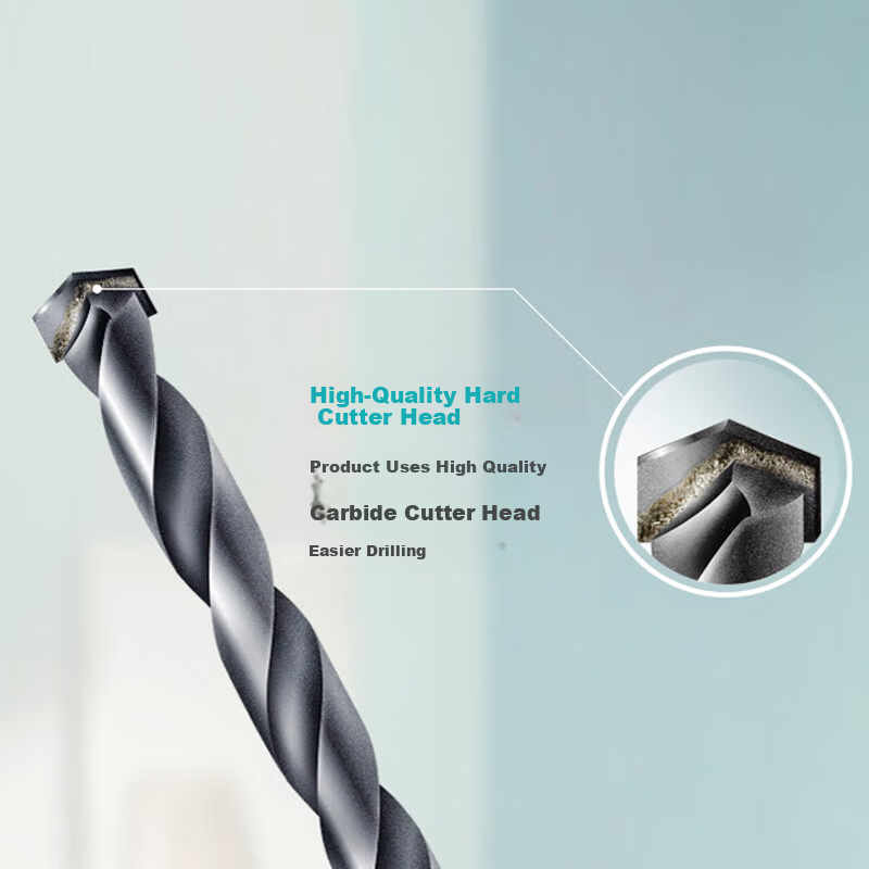 BOSCH Triangular Shank Masonry Impact Drill Bit for Home Use Brick and Cement Wall Construction Electric Drill Hole Saw 6x60x100mm