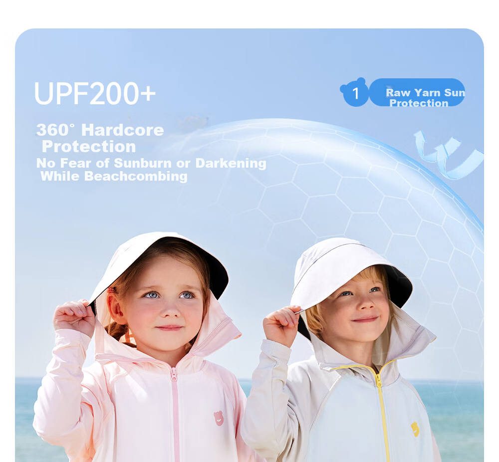 Betis Kids Sunscreen Jacket 3-4 Years Summer Coat Cape Boys Girls Cooling Breathable Sun Protection Hooded Jacket 12