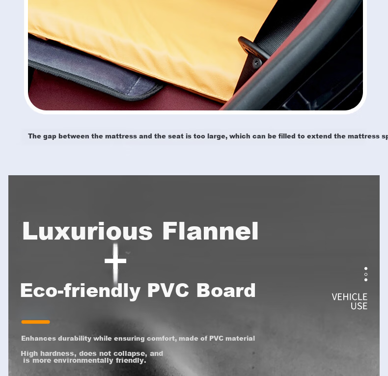 Hengxiangmeng Car Mattress Foldable Rear Seat Sleeping Pad Trunk Leveling Cushion Gap Filler Pad 8