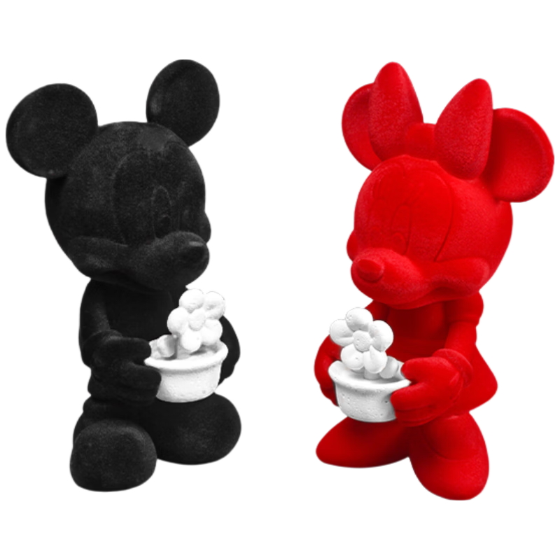 Disney Gardener Mickey Minnie Aromatherapy Figurine Flocked Desktop Ornament Diffuser Stone Set Birthday Housewarming Gift