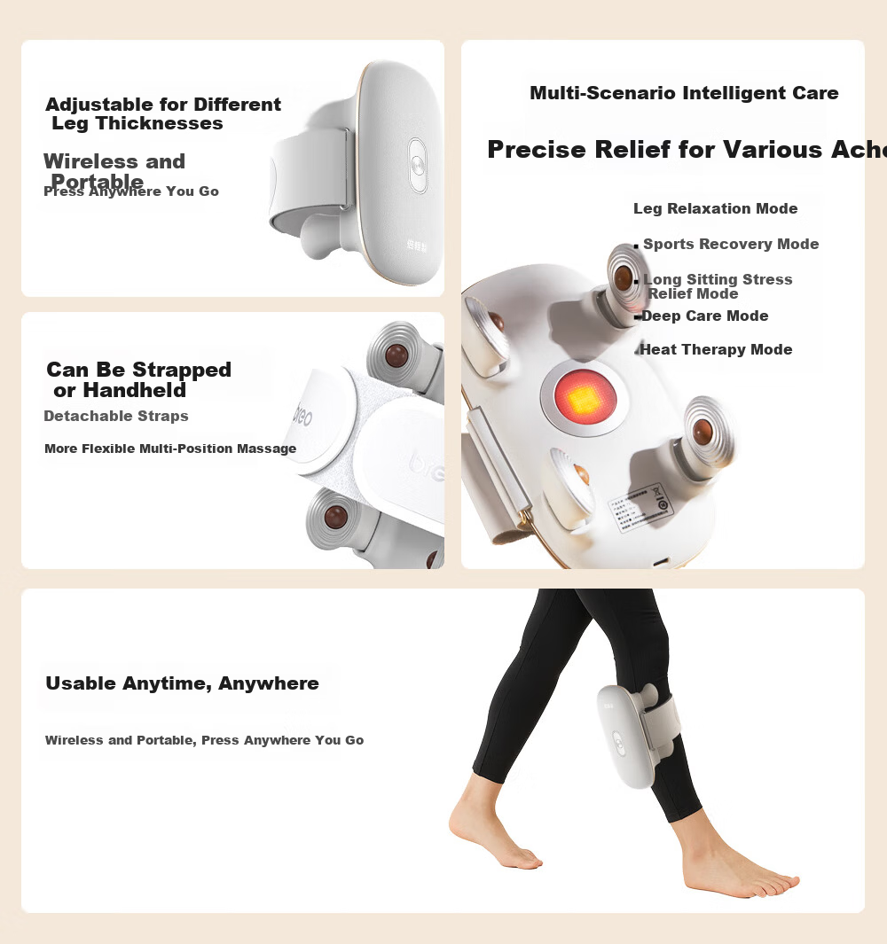 Breo Leg Massager T1 Calf Massager Slimming Leg Shaping Kneading Heat Therapy Calf Massager Muscle Warmer Gift for Parents and Girlfriend Birthday 5