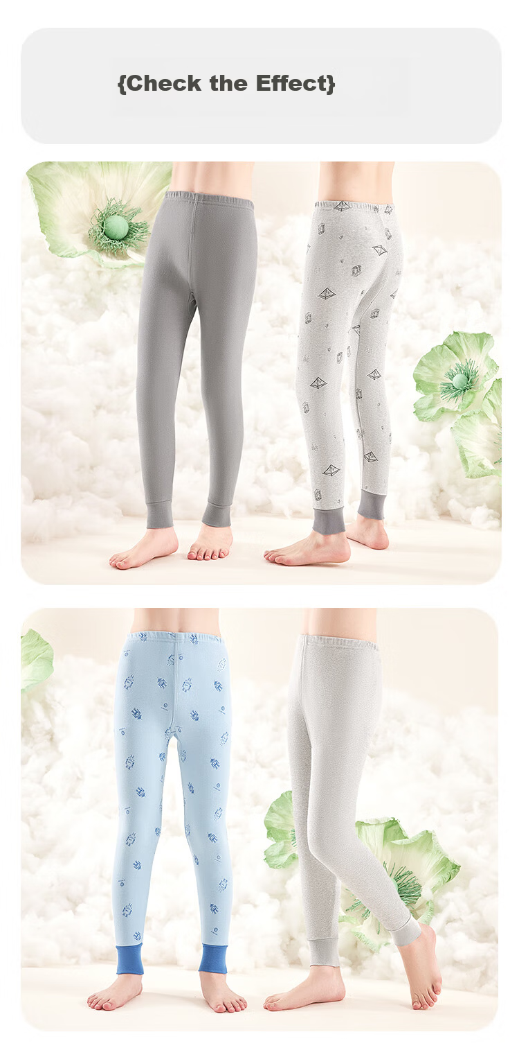 Hodohome Kids Cotton Thermal Leggings A-Class Girls Warm Pants Autumn Winter Cotton Fleece Sleepwear for Girls Size 150-170 13