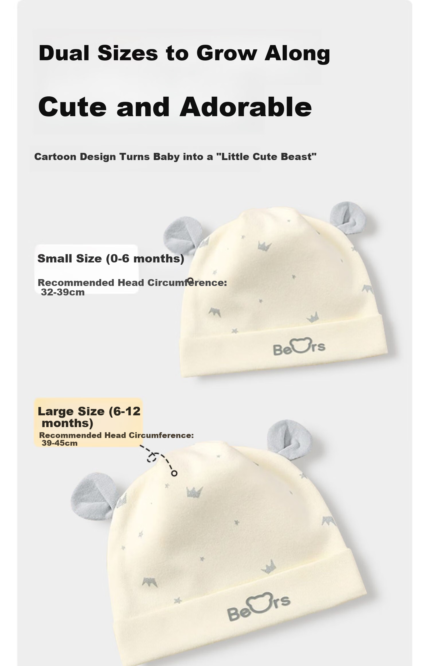 JOYNCLEON Newborn Baby Hat 0-6 Months Pure Cotton Unisex Double-Layer Summer Cap Soft Spot Cap Jyf174243 9