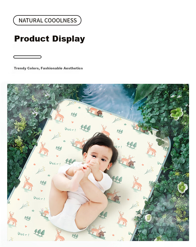 Nanjiren Children's Cooling Mat Baby Crib Mattress Summer Ice Silk Mat 120*65cm 15