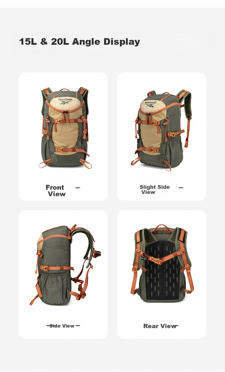 Reebok Lightweight Hiking Backpack for Men And Women, 2026 New Water-Resistant Travel Sports Outdoor Mountaineering Bag Commuter Backpack for Me 17