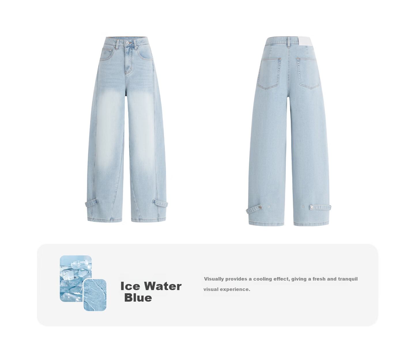 Navigare Italy Small Sailboat 26th Spring Summer New Skin-friendly Wide-leg Denim Workwear Cargo Pants 2312576503 9