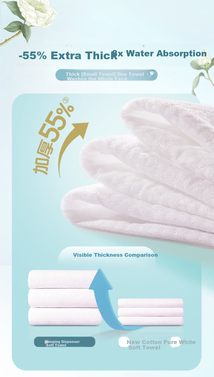 C&S White Tea Facial Wipes 180 Sheets Hanging Disposable Thickened Absorbent Face Towels Suitable for Baby Use 4