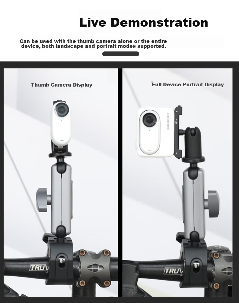 Qiye Cycling Mount Base Compatible with Insta360 GO3S Thumb Camera GO 3S Sports Go3S Handlebar Clamp Accessories for Motorcycle Electric Bicycle 2