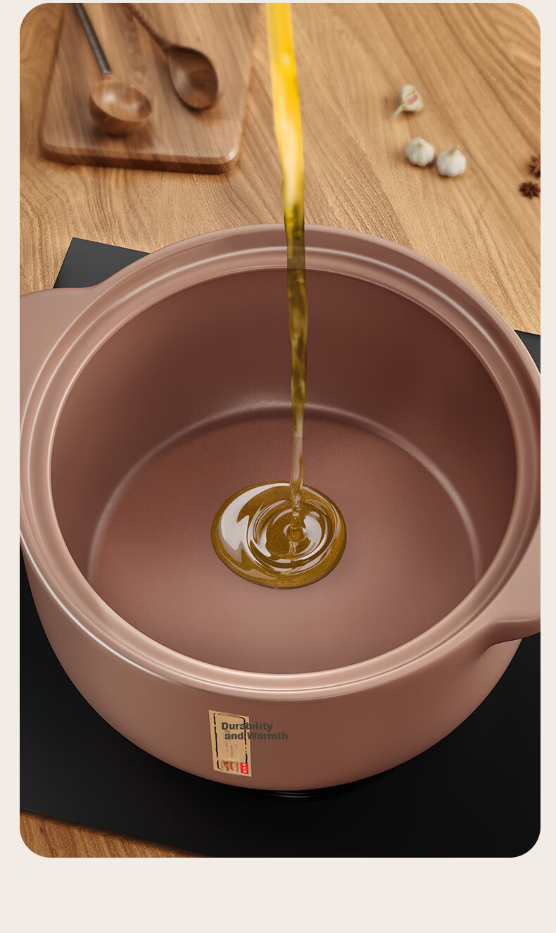 Royalstar Ceramic Casserole Pot 4.5L High-Temperature Resistant Soup Stew Pot Wide Mouth Gas Stove Compatible 11