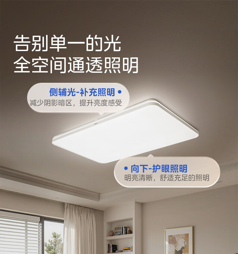Midea Ceiling Light Living Room LED Eye-Care Dimmable Smart Lighting 160W Bright Eye 1