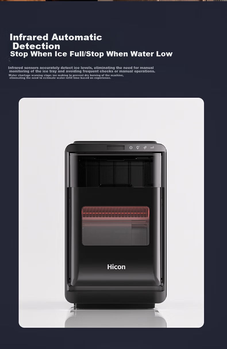 Wellcome Small Ice Maker Crescent Ice Thickened WIFI Fully Automatic Small Ice Maker UV Sterilization Ice Machine 16