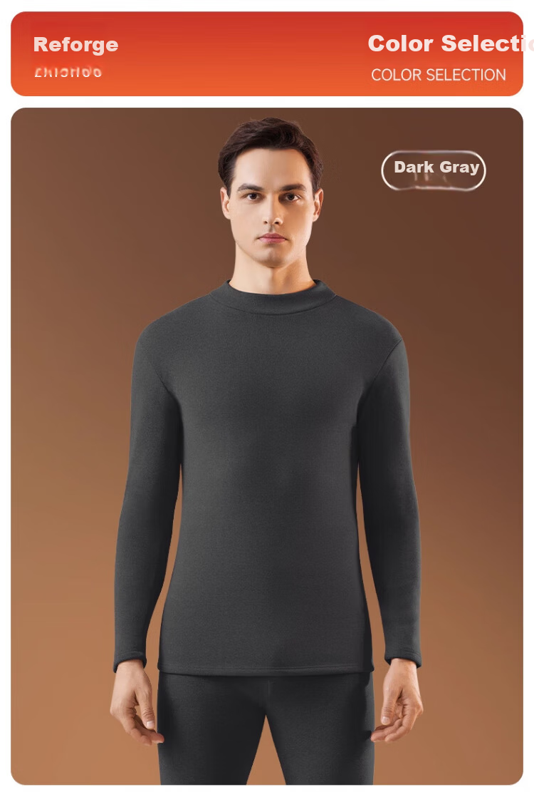 Zaisu Half Turtleneck Thermal Underwear Men Fleece Thickened Heat Retaining Warm Autumn Winter Cold Protection Innerwear Set 13