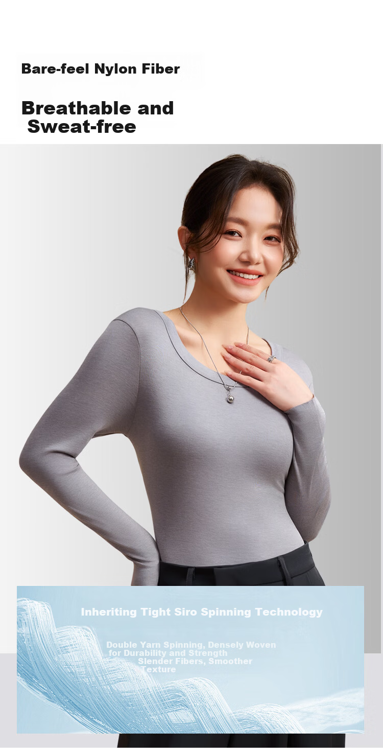 Miiow Women's Wool Acrylic Acetate Thin Round Neck Slim Fit Long Sleeve Knit Top for Spring and Autumn 5