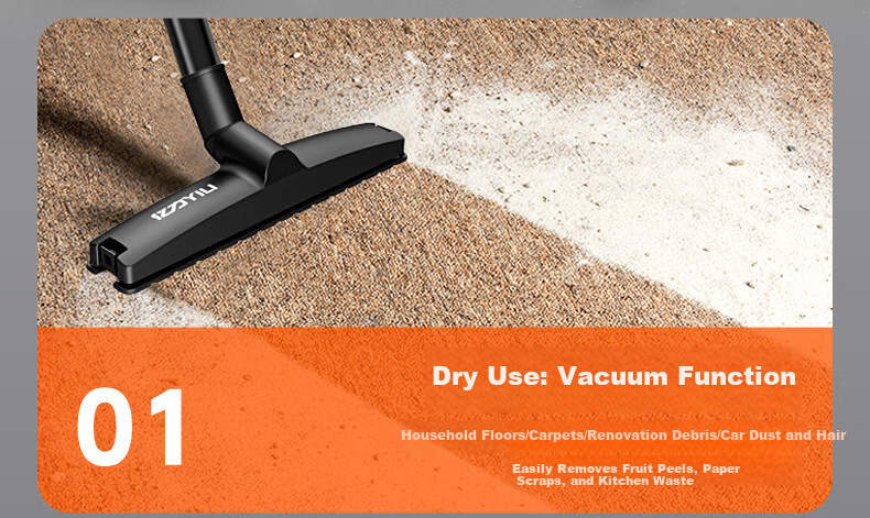 Yili Vacuum Cleaner with Automatic Dust Collection, Powerful Suction for Home Use, Commercial And Industrial Applications in Hotels, Offices, Workshops, Car-Mounted Large Capacity Dust Removal Machine 6291E-25L 7