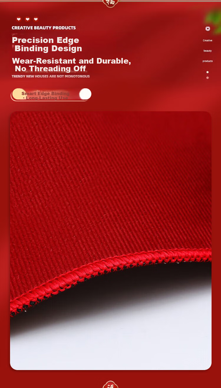 Guangduola Red Tablecloth Premium Velvet Red Cloth Wedding Housewarming Opening Birthday Celebration Decoration Red Table Cover 1.6m 5