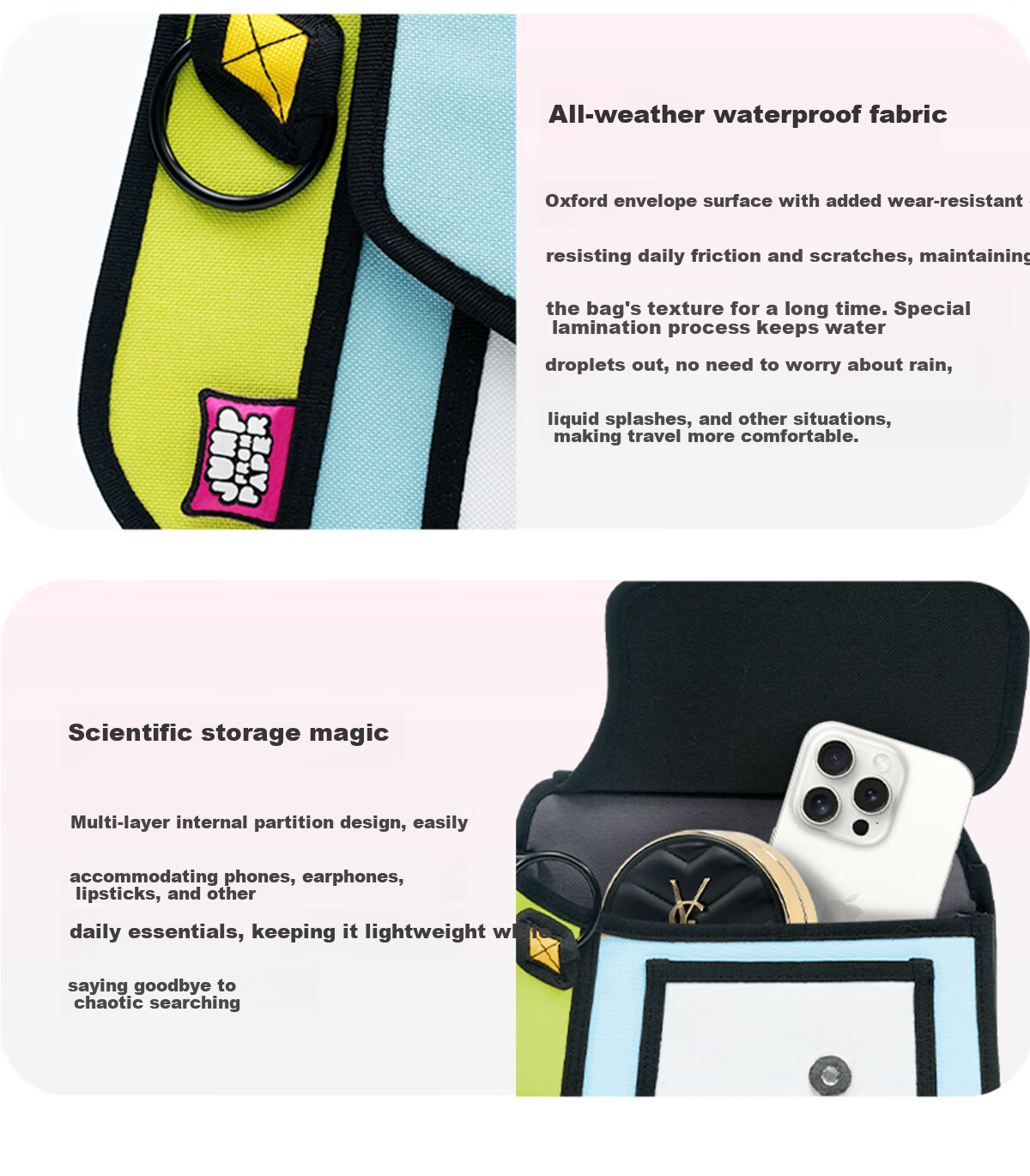 JumpFromPaper Birthday Gift Cute 2D Crossbody Bag for Women Shoulder Bag Gift Grass Green 9