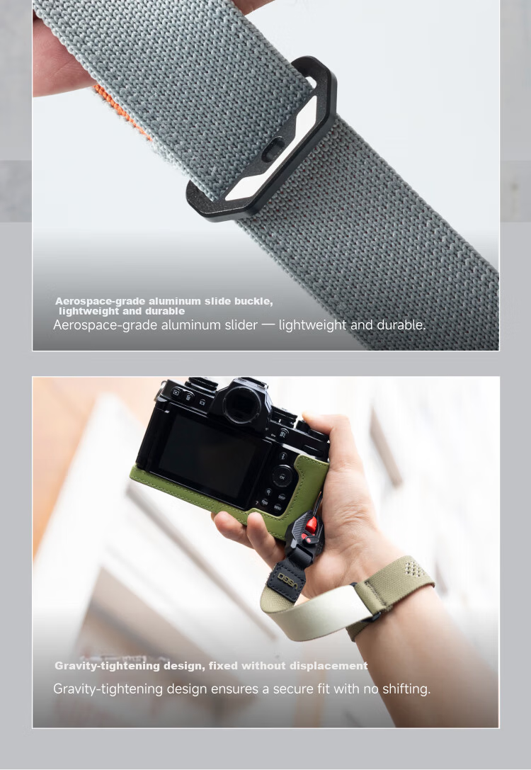 VSGO Black Hawk CASUAL Lightweight Photography Wrist Strap Camera Wristband Quick Release Lanyard Gray Mist Orange 7