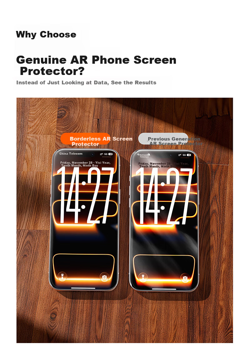 Torras Boundless AR Film [AR Anti-Reflective Magnetic Sputtering + No Black Edges] Compatible with iPhone 17 Tempered Glass Screen Protector for Apple 16 Pro, High-Definition Screen Protector, 2-Pack 1