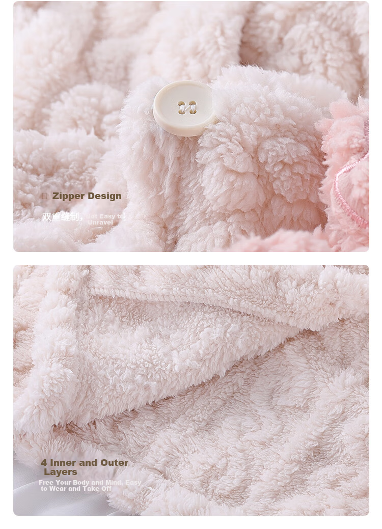 LangSha Baby Girls Coral Fleece Pajamas Autumn Winter 2025 New Children's Bathrobe Winter Stylish Homewear for Little Girls 5