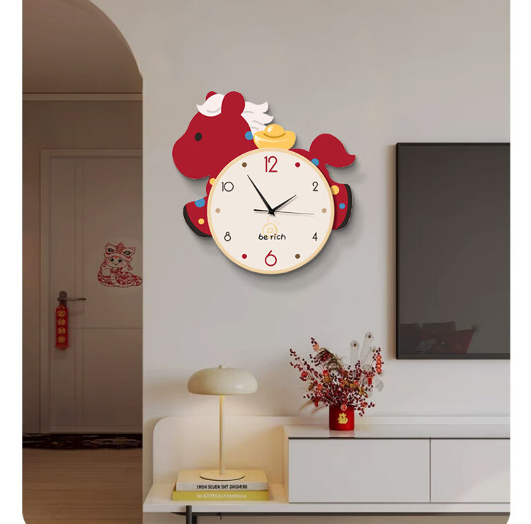 Mao Jiujiang No-Drill Cream Style Clock Modern Minimalist Home Dining Room Decorative Clock New Living Room Wall Clock Wall Art 12