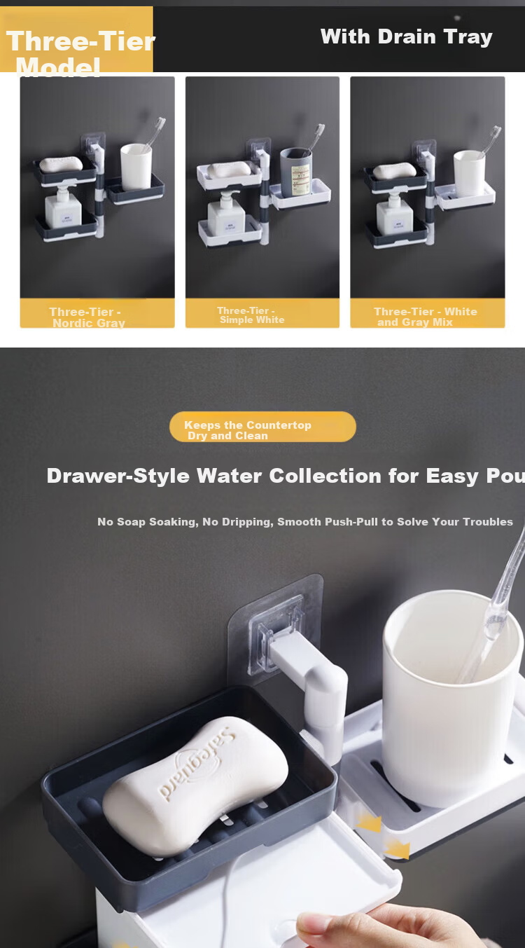 Jiashigao Travel Soap Dish, Toiletry Draining Convenient Soap Storage Box with Lid, Portable Sealed Dustproof Waterproof Draining Anti-Softening for Student Dormitory Back-To Seaso 3