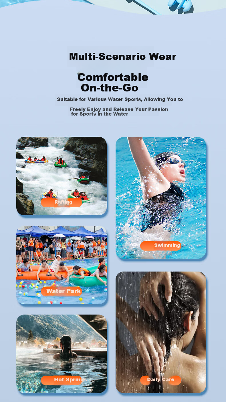 ANTA Nose Clip and Earplug Set Professional Waterproof Silicone Earplugs Nose Clip Anti-Choking Portable Swimming Gear Blue 9